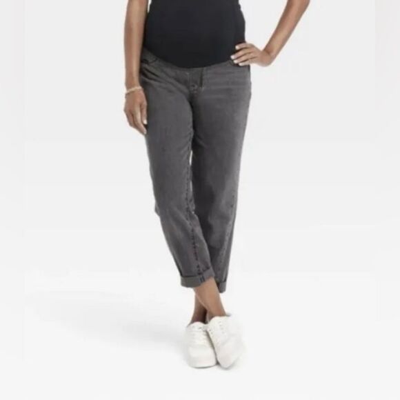Isabel Maternity by Ingrid & Isabel Black Over Belly Boyfriend Jeans 👖 - Picture 1 of 12